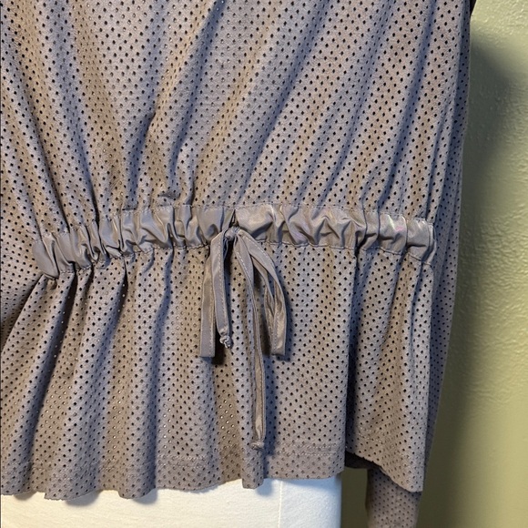 Gray Ruffled Open Front Cardigan - Picture 4 of 10